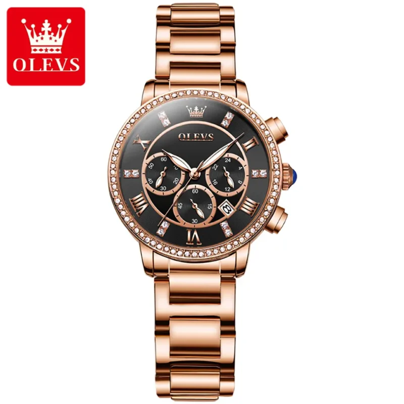 Olevs 9976 - Rose Gold Black - Image 1