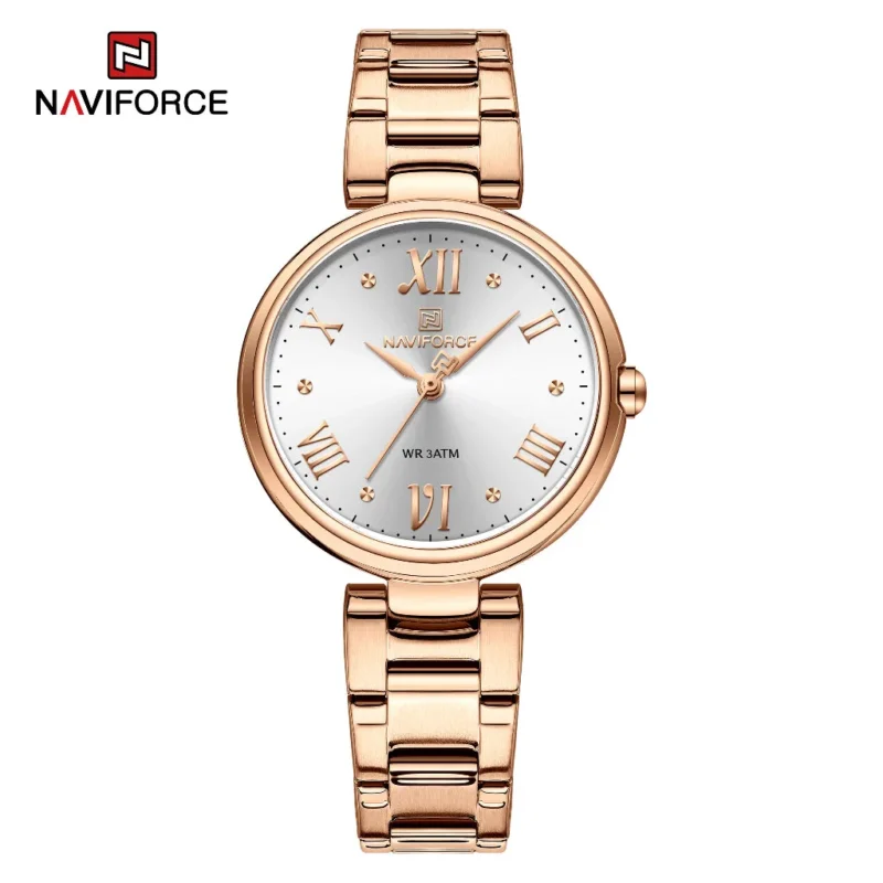 Naviforce 5030 Women Watch - RoseGold White - Image 1
