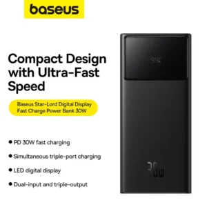 Baseus Star-Lord 30000mAh 30W Digital Display Fast Charging Power Bank - Black