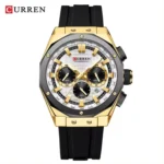 Curren 8464 For Men - Black Gold White - Image 5