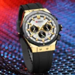 Curren 8464 For Men - Black Gold White - Image 8