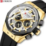 Curren 8464 For Men - Black Gold White - Image 4