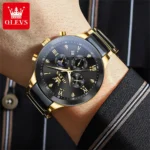 Olevs 7004 CH For Man - Gold Black - Image 3