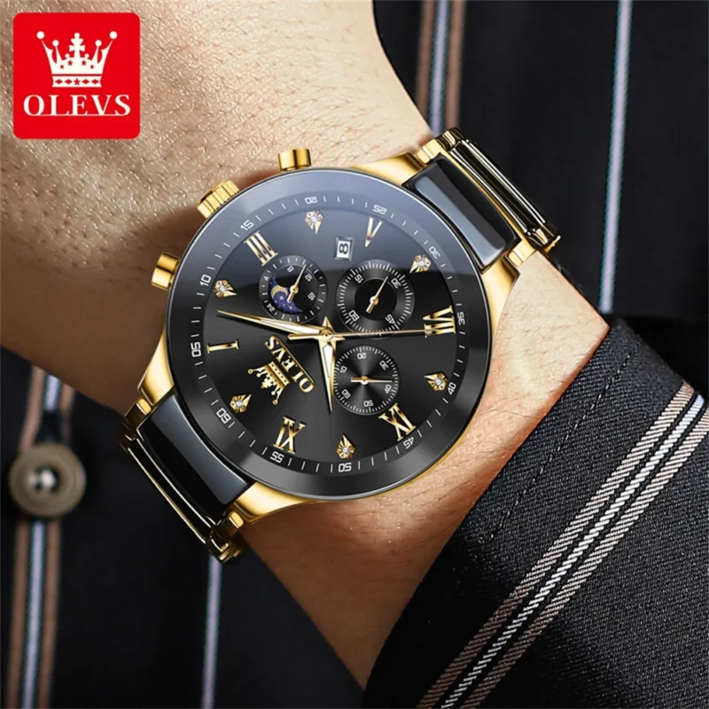 Olevs 7004 CH For Man - Gold Black - Image 3