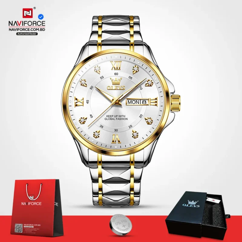 Olevs 2906 - Sliver Gold White For Man - Image 2