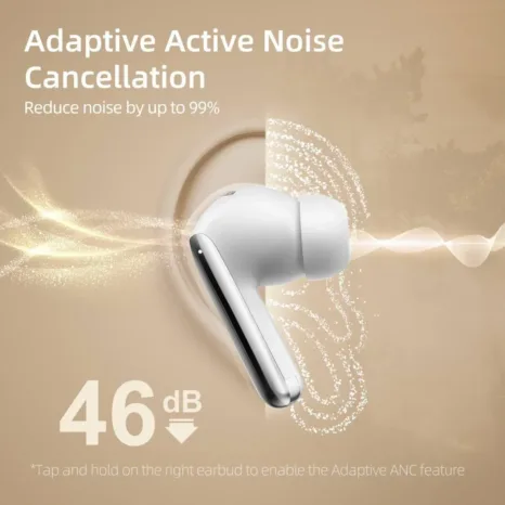 Qcy HT08 Melobuds Pro ANC TWS Earbuds - White - Image 3