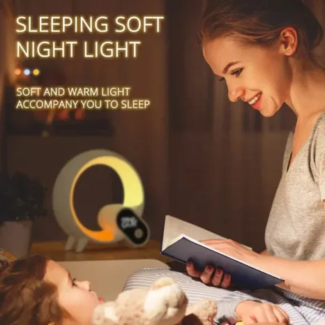 3 in 1 Wireless Bluetooth Q Colorful Night Light Speaker Surround Smart Home Lamp Alarm Clock