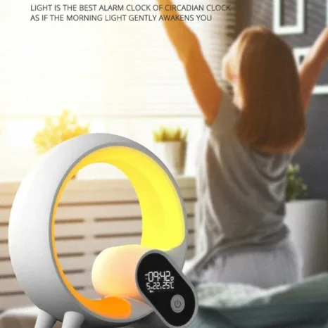3 in 1 Wireless Bluetooth Q Colorful Night Light Speaker Surround Smart Home Lamp Alarm Clock