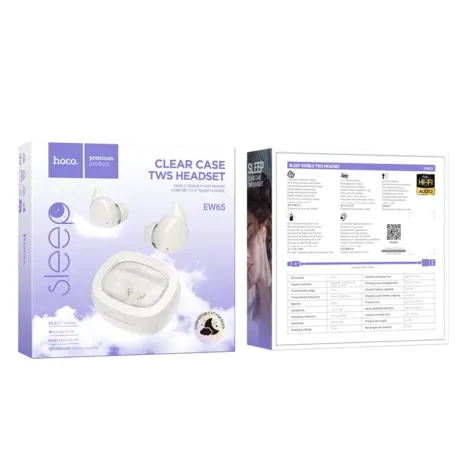 Hoco EW65 Shadow True Wireless Earbuds - Milky White - Image 3