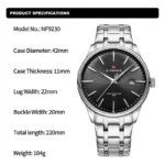 Naviforce 9230 - Sliver Black For Men - Image 5