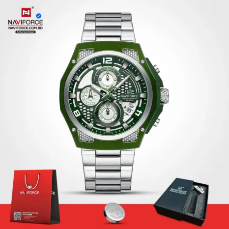 Naviforce 8051 CH - Silver Green - Image 2