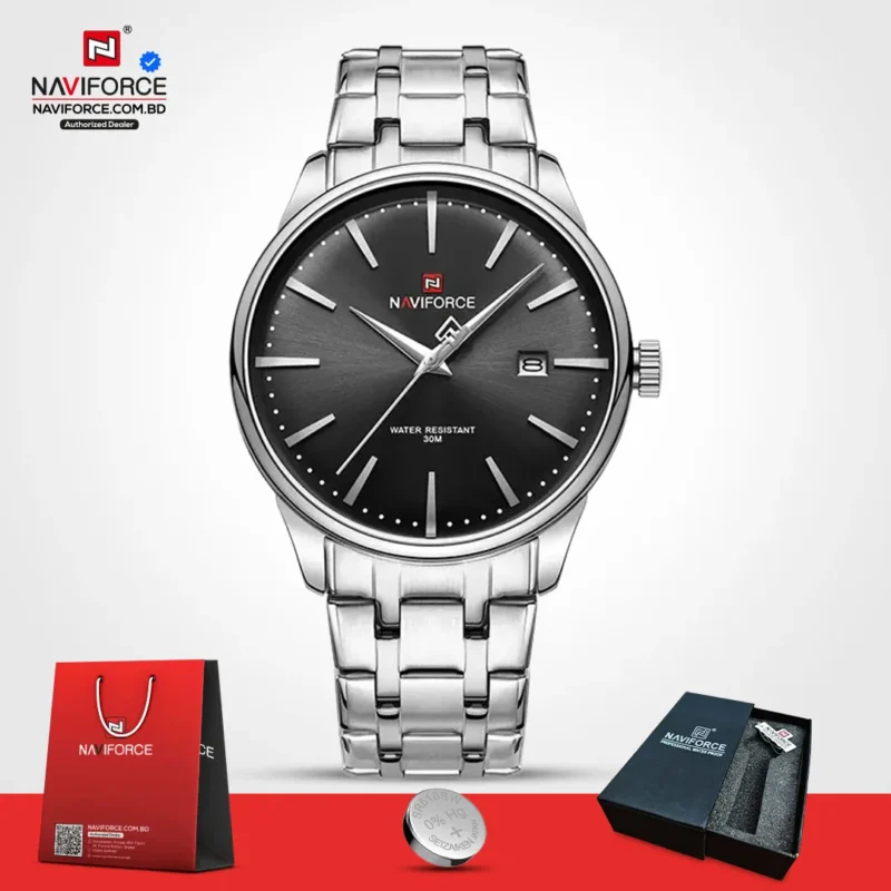 Naviforce 9230 - Sliver Black For Men - Image 1