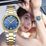 Curren 9103 CH For Women - Gold Blue - Image 4