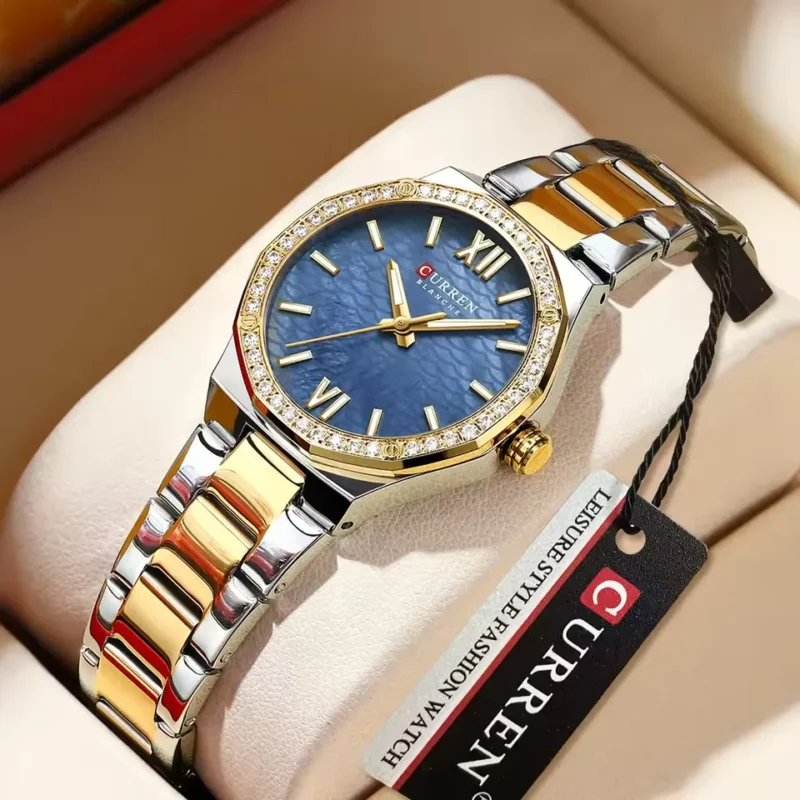 Curren 9103 CH For Women - Gold Blue - Image 3