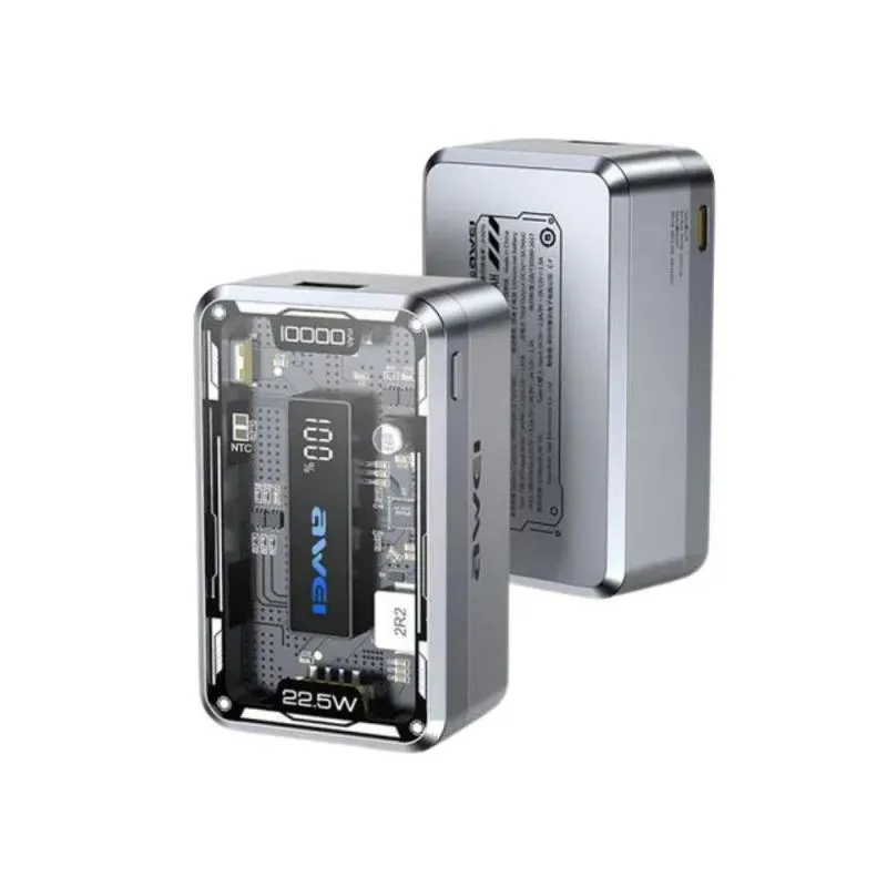 Awei P111K 10000mAh Transparent Mechanical Fast Charging Powerbank