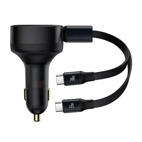 Baseus 33W Enjoyment Car Charger with Dual USB-C Cable