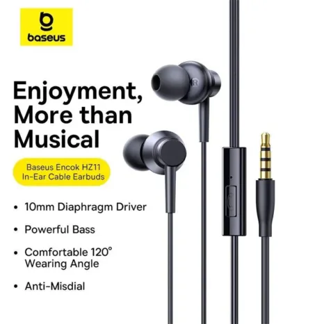 Baseus Earphone 3.5mm Wired Earphone Mic