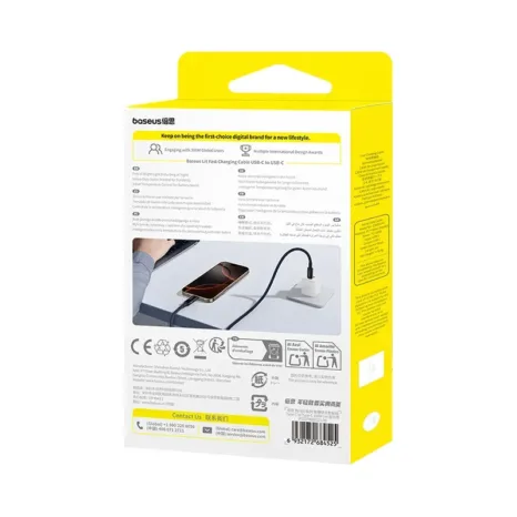 Baseus PD 100W Lit Button-Control Data Cable USB-C to USB-C