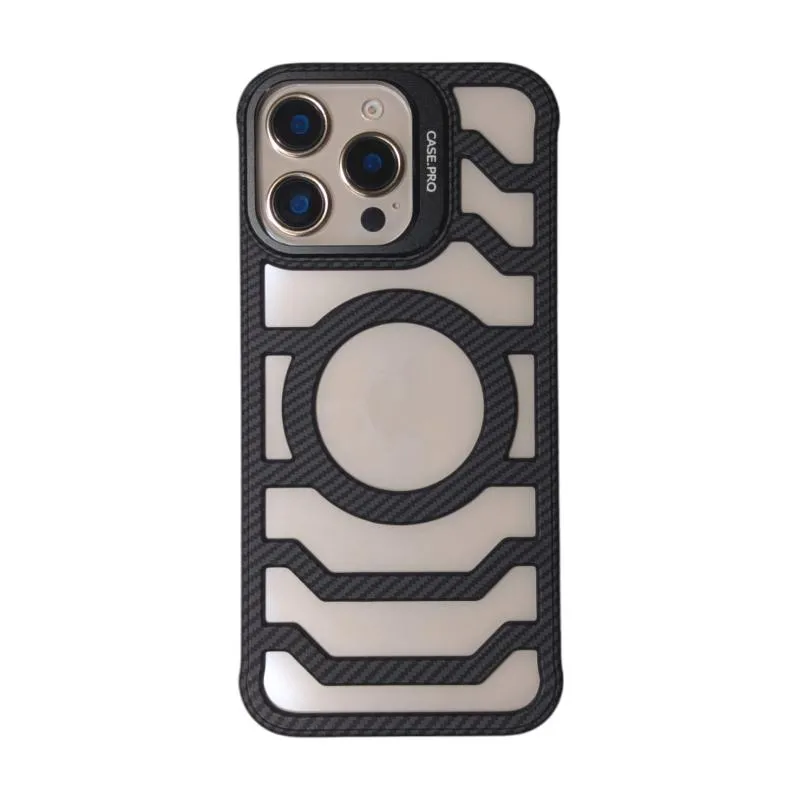 Frameless Carbon Fiber Texture Polycarbonte Camera Stand Case