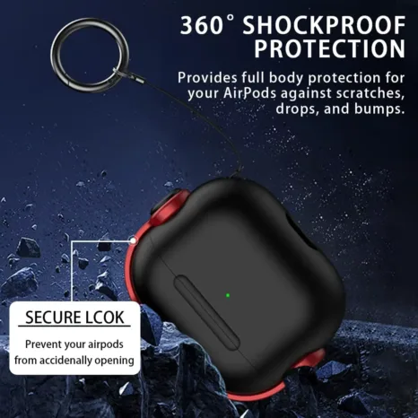 Music Headset Earphone Protector Cover with Secure Lock & Keychain For AirPod 4