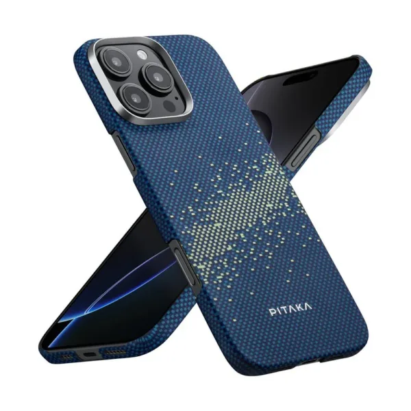 Pitaka StarPeak Luminous Tactile Woven Case for iPhone 16 Pro and 16 Pro Max (Milky Way Galaxy)