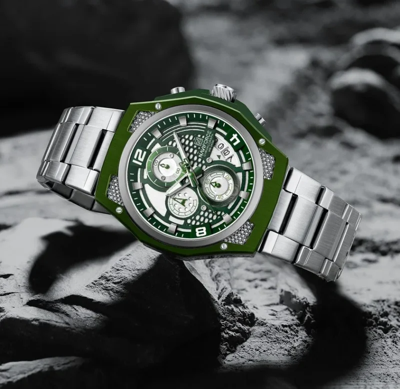 Naviforce 8051 CH - Silver Green - Image 4