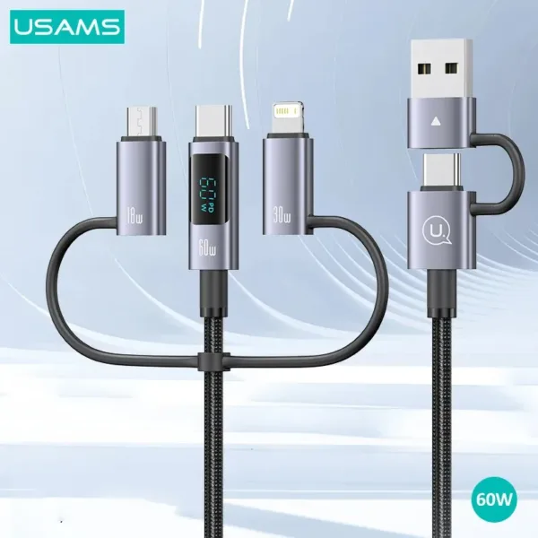 USAMS SJ713 60W Fast Charging 6in1 Display Display Data Cable