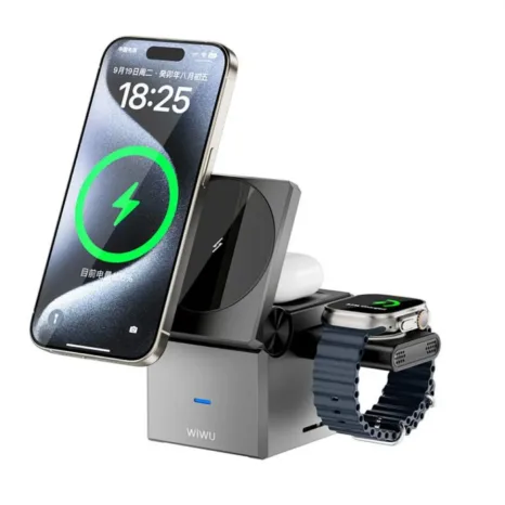 WiWU Wi-W030 Small Square 3 in 1 Wireless Charger