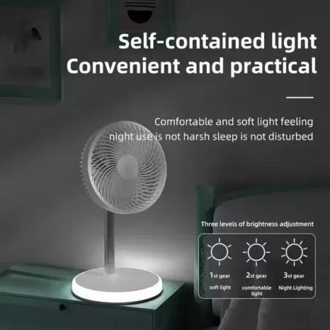 P6 Portable Desktop Fan with LED - Black - Image 3